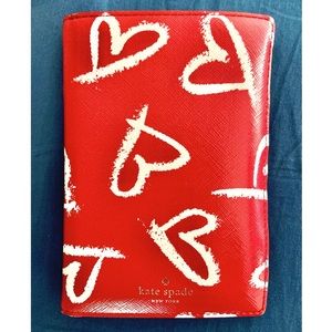 Kate Spade Red Hearts Passport Holder & Wallet